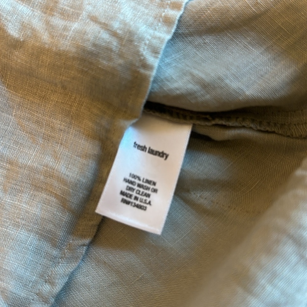 Fresh Laundry Linen Tunic Dress Pockets Long sleeve Gray Coastal luxury - Picture 5 of 6